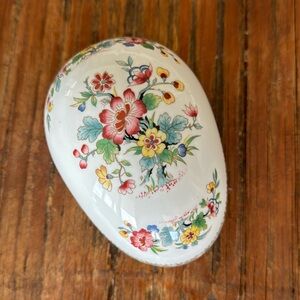 Colport Ming Rose Bone China Egg Shape Trinket Box